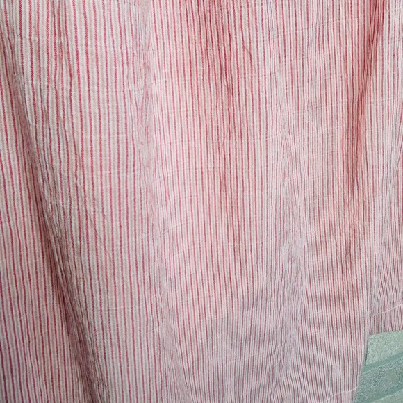 Pink and Peach Vertical Striped Off the Shoulder Blouse - Picture 6 of 6